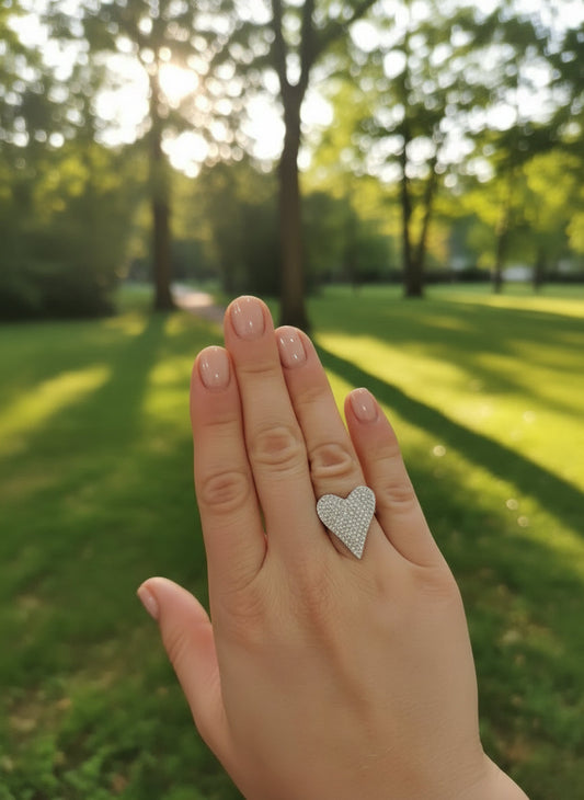 Pave Heart Ring