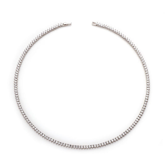 2.5mm 3 Prong Tennis Necklace