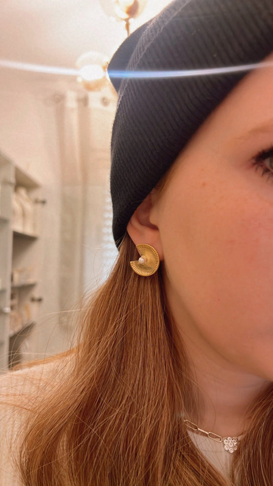 Golden Pearl Studs
