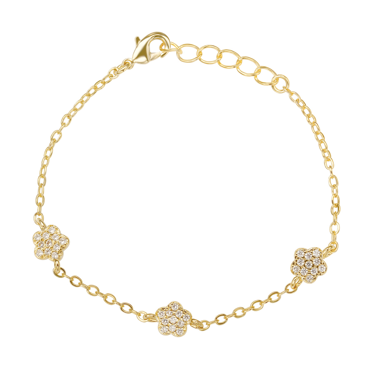 Pave Flower Bracelet
