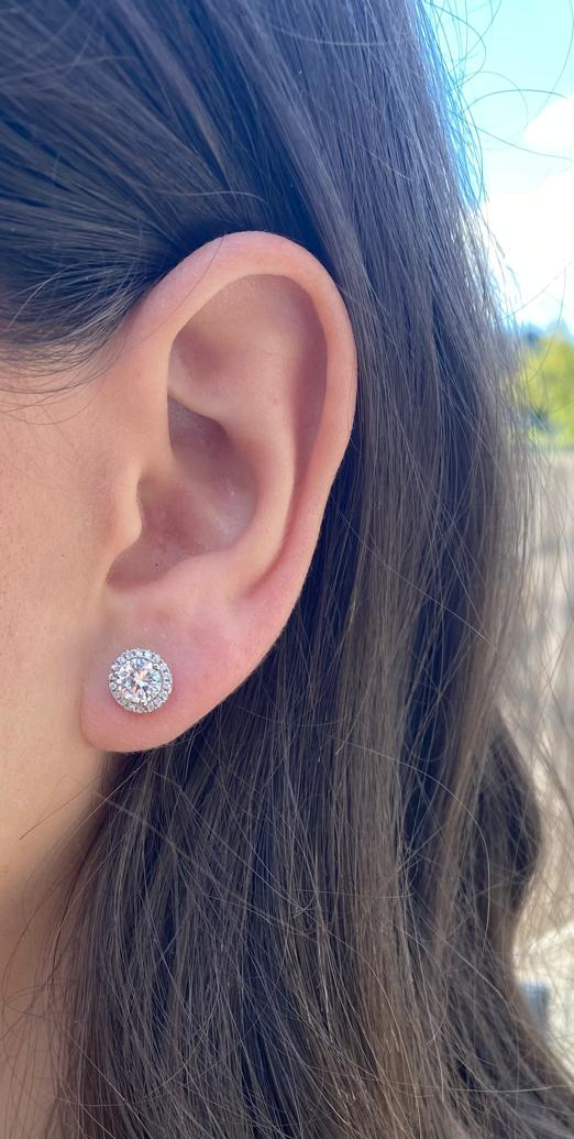 Solitaire Halo Studs