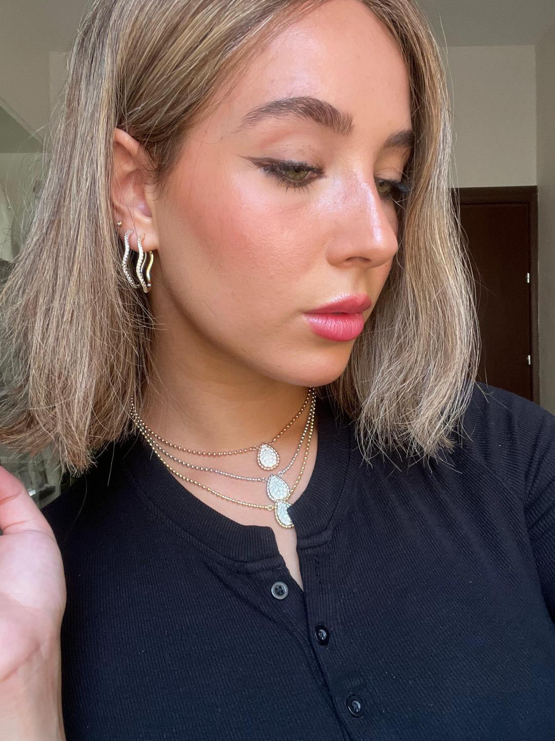 Luxe Beaded Pear Necklace