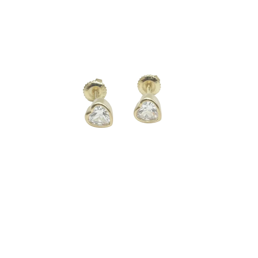 Bezel Heart Earrings