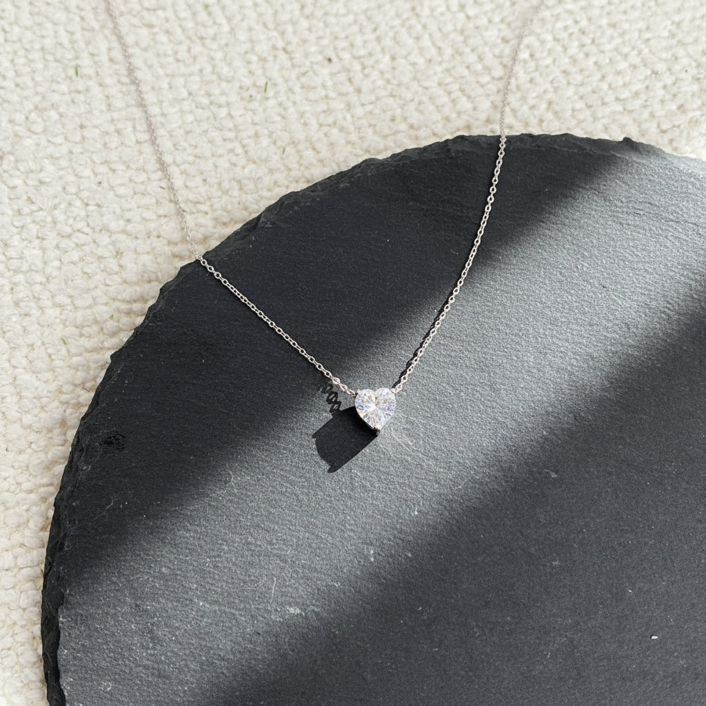 Heart Solitaire Necklace