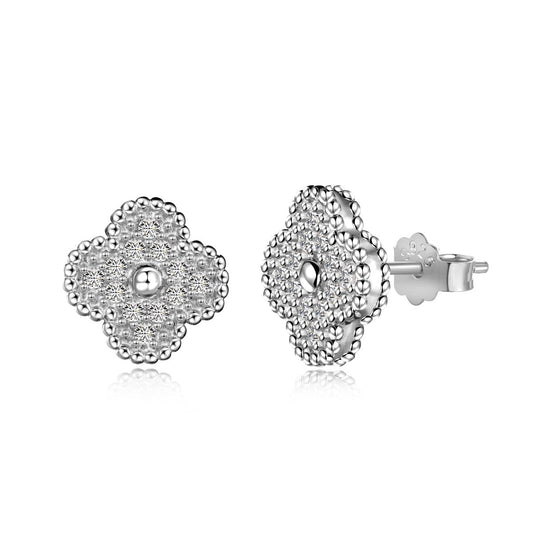 Pave Clover Studs