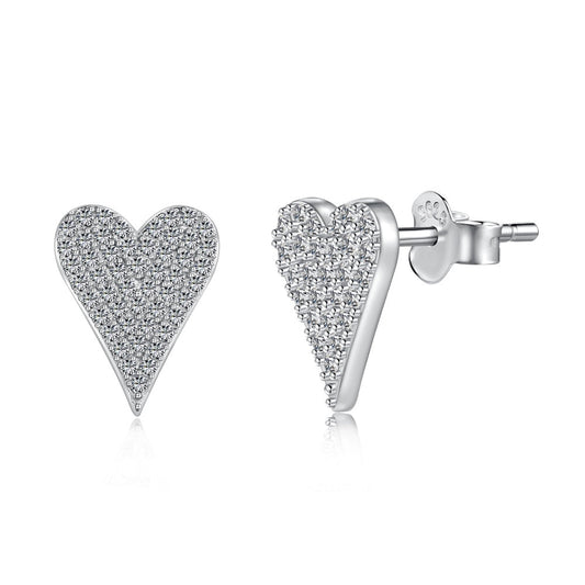 Pave Heart Studs