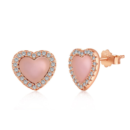 Pink Heart Studs