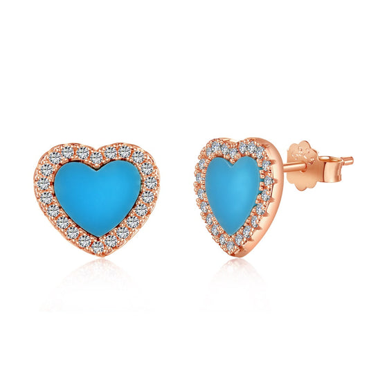 Turquoise Heart Studs