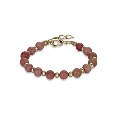 Mauve & Gold Beaded Bracelet