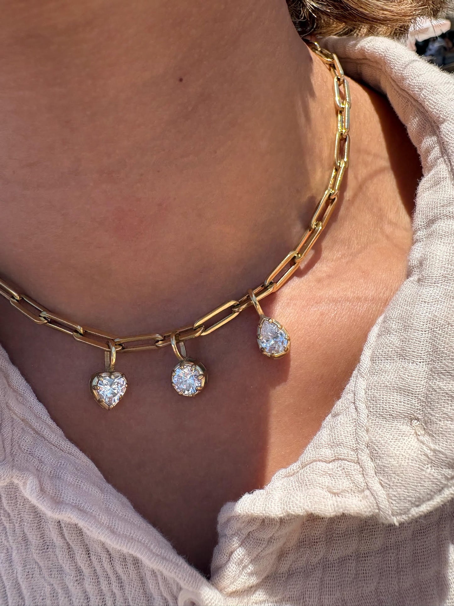 Pear Charm in 18k gold plating - Bella Lueur, additional view