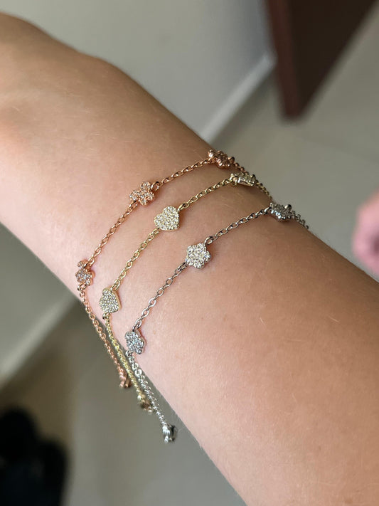Pave Flower Bracelet