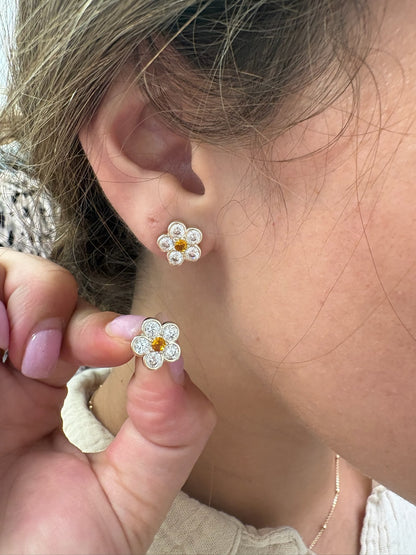 Bezel Flora Studs