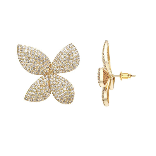 Pave Flower Studs