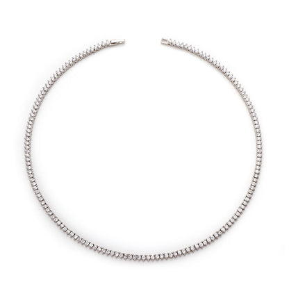 3mm 3 Prong Tennis Necklace