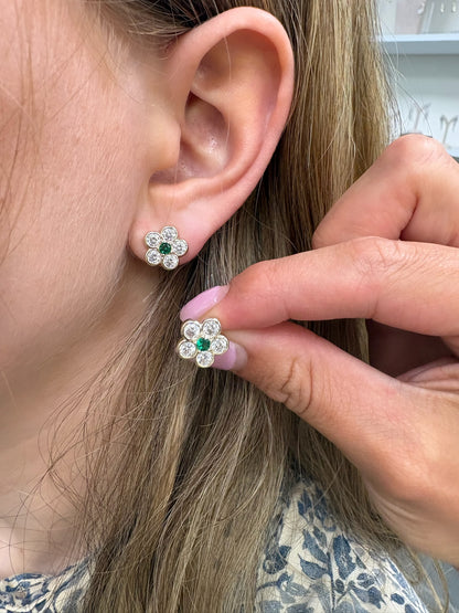 Bezel Flora Studs