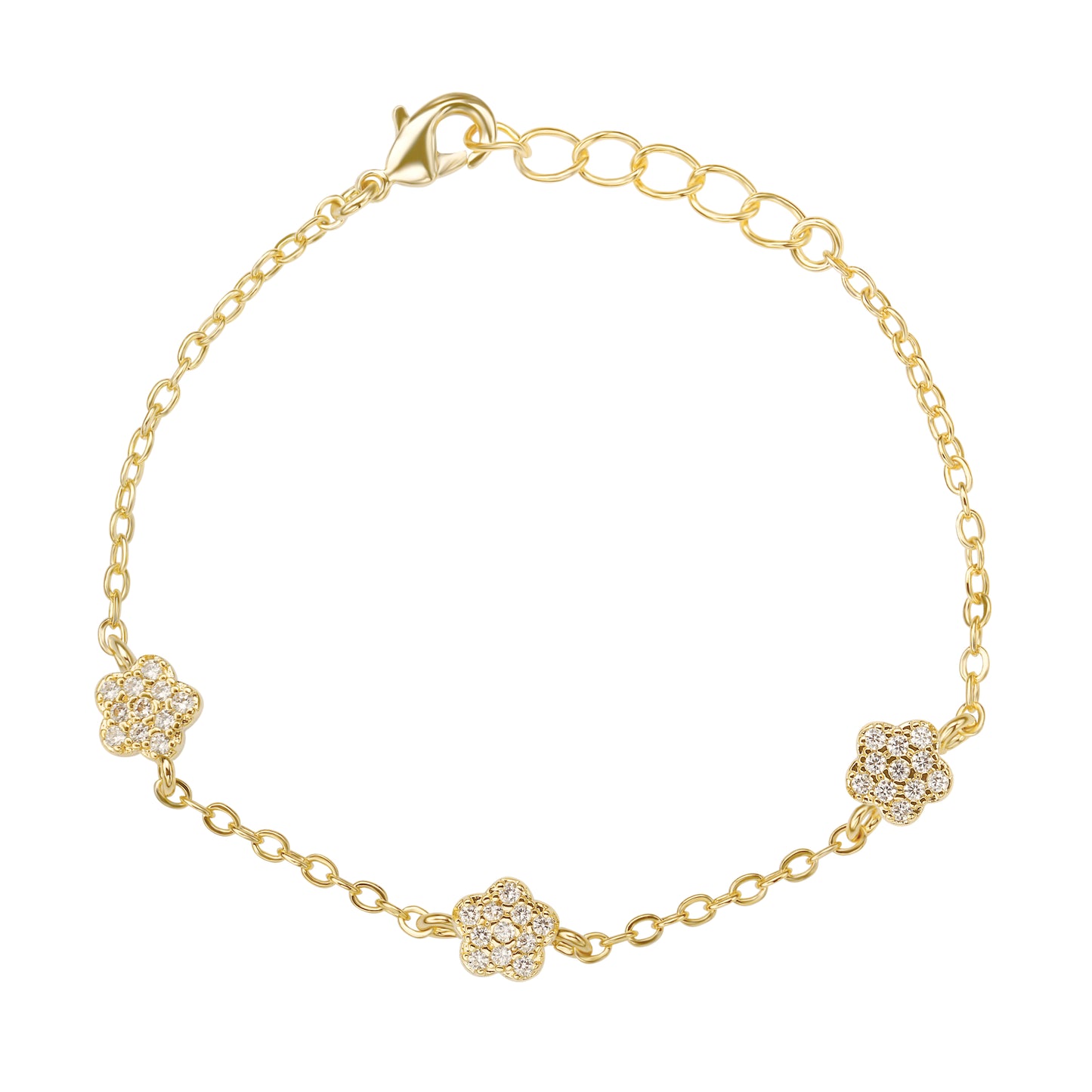 Pave Flower Bracelet