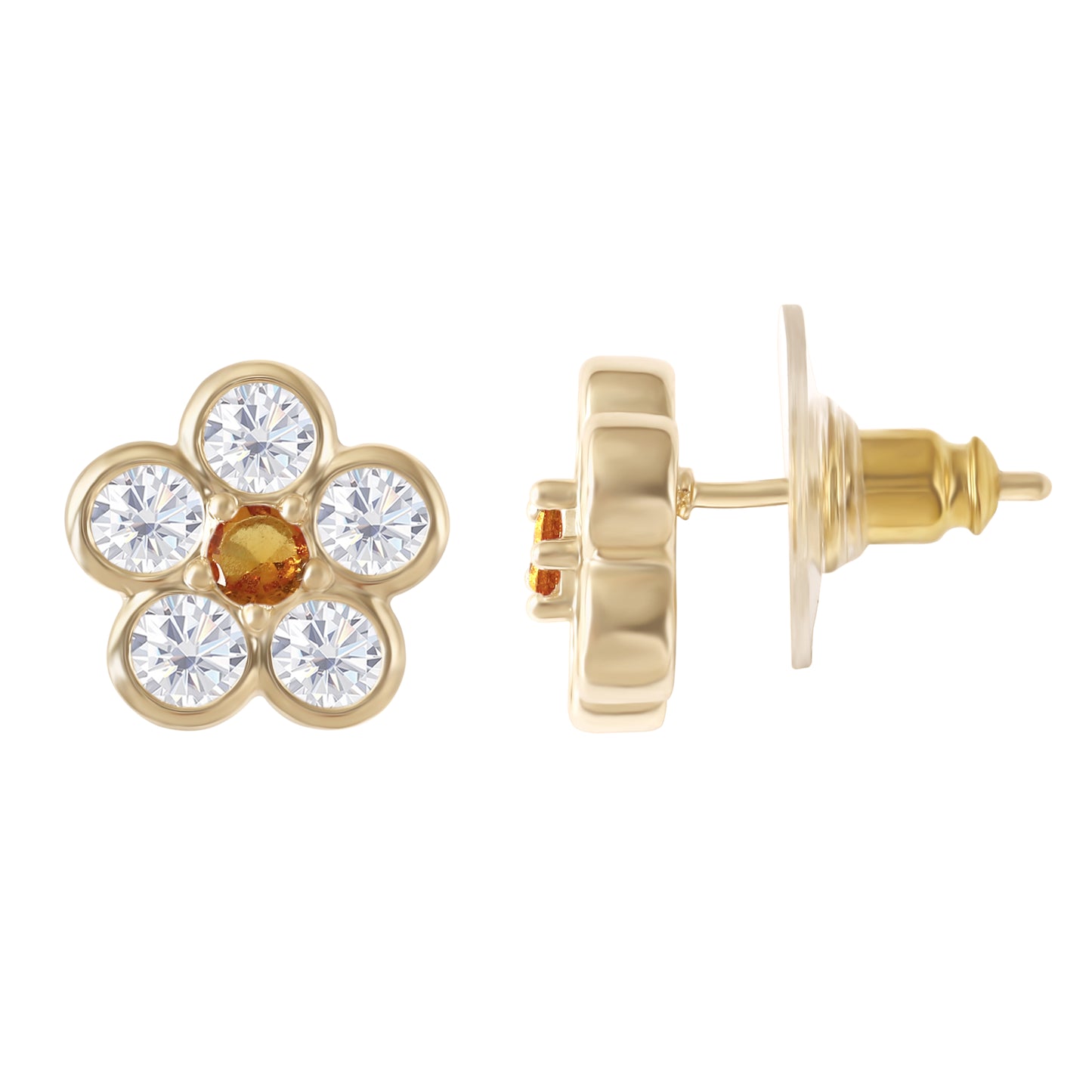 Bezel Flora Studs