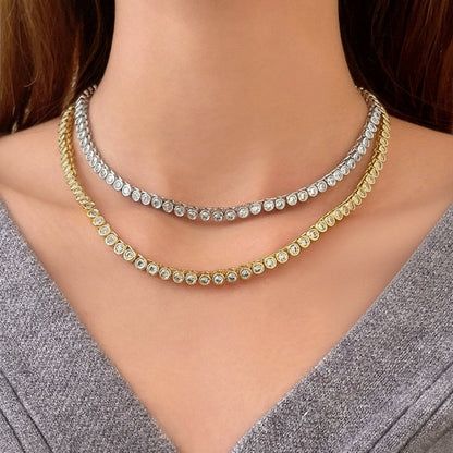 Bezel Tennis Necklace