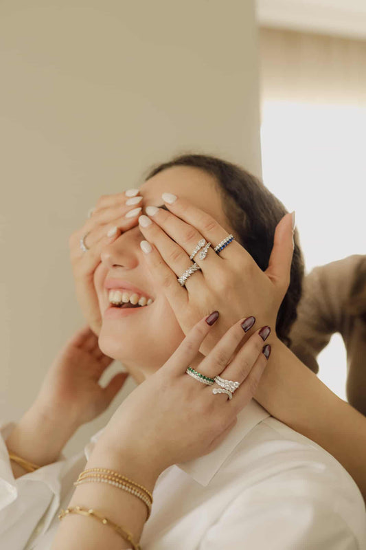 Double Open Wave ring