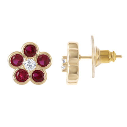 Bezel Flora Studs