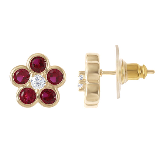 Bezel Flora Studs
