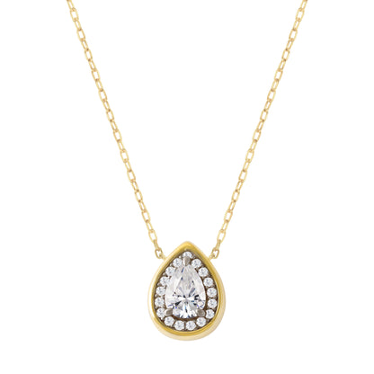 The Lueur Necklace - Bezel Pear