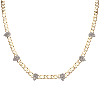 Pave Pear Cuban Necklace
