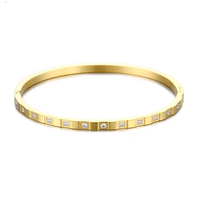 Inlay Bangle in gold – gold-plated waterproof bangle bracelet