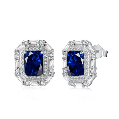 Valencia Sapphire Halo Studs