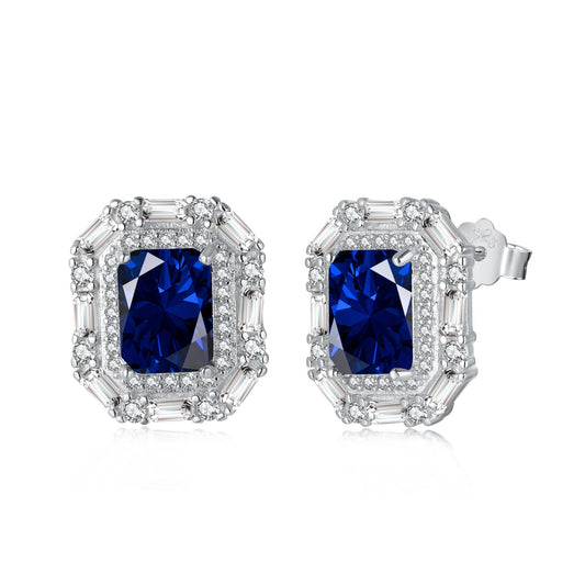 Valencia Sapphire Halo Studs