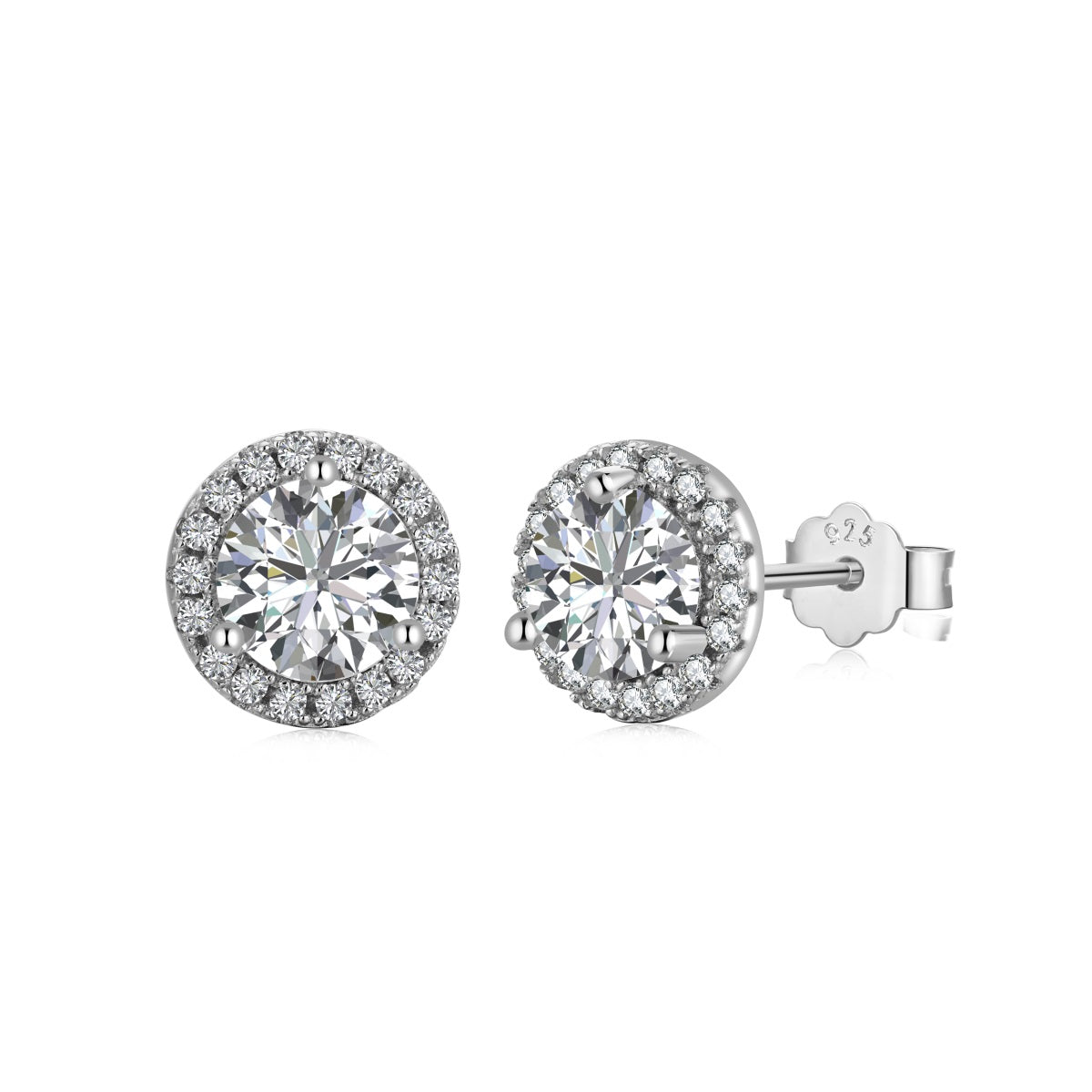 Solitaire Halo Studs