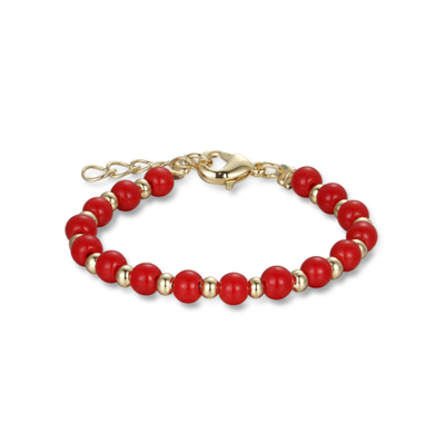 Red & Gold Beaded Bracelet