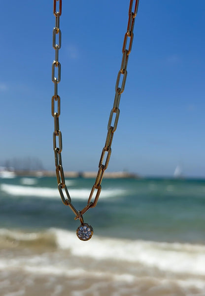 Round Charm in 18k gold plating - Bella Lueur