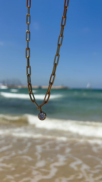 Paperclip Necklace with charms, additional view - Bella Lueur